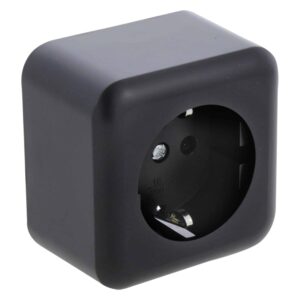 Opbouw stopcontact 1-voudig zwart