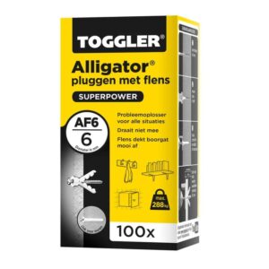 Toggler Alligator plug + flens AF6 Ø 6mm wanddikte dikker dan 9,5mm