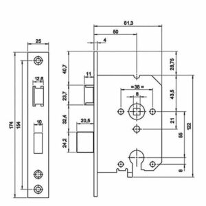 MAUER 9136 PZW 50MM SKG** RVS LS/RVOORPLAAT174X25MM-U-ROESTVRIJ