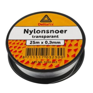 Nylon snoer 25 m x 0.50 mm transparant